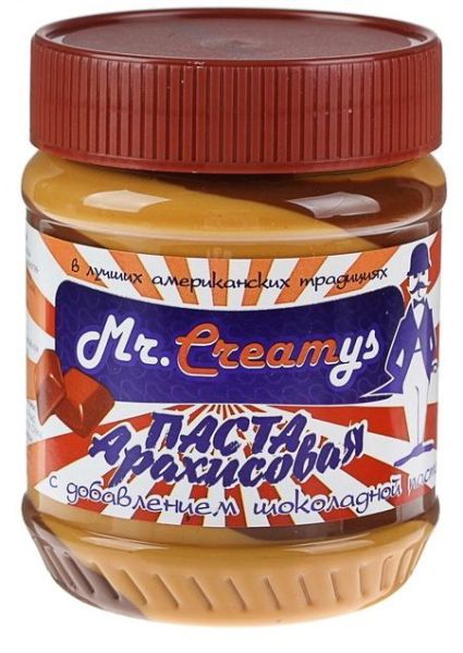 Арахисовая паста Mr. Creamys с шоколадной пастой фотография