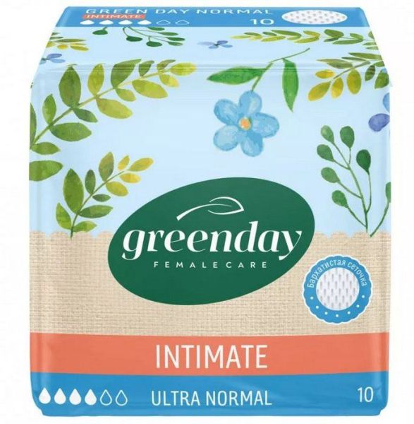 Прокладки Green day ultra normal dry intimate 10шт фотография